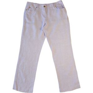 J.McLaughlin women light purple lilac 100% linen loose fit pants size 14